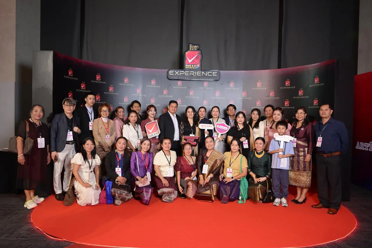 DBV with Lao customers at an Asian stationery event